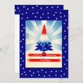 愛国的なクリスマス歓迎ホームパーティーの招待状 招待状 (正面/裏面)