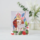 愛国的なクリスマス犬 シーズンポストカード (スタンド正面)