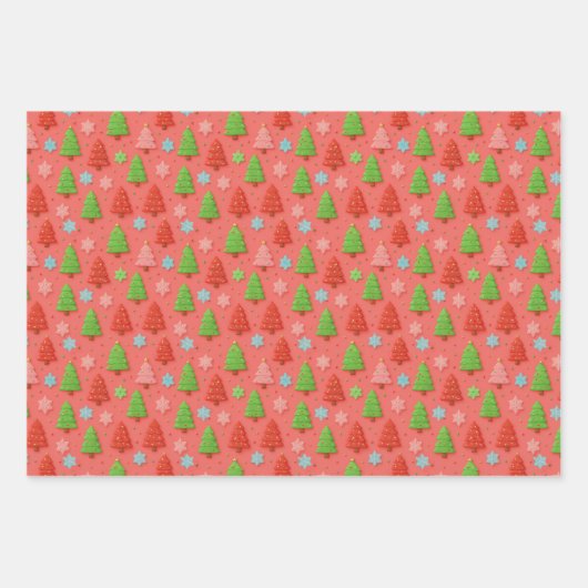 愛国的なクリスマス赤白青シートギフトラップ ラッピングペーパーシート (正面3)