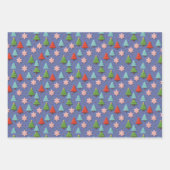 愛国的なクリスマス赤白青シートギフトラップ ラッピングペーパーシート (正面2)