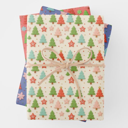 愛国的なクリスマス赤白青シートギフトラップ ラッピングペーパーシート (インサイチュ)