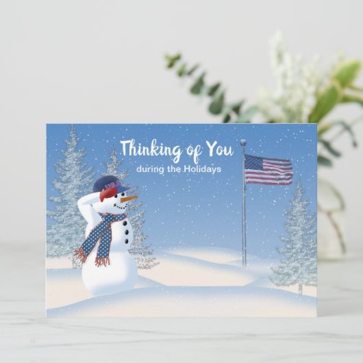 愛国的なクリスマス雪だるまの挨拶、カード シーズンカード (スタンド正面)