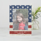 愛国的なクリスマス1写真アメリカ国旗の垂直 シーズンカード (スタンド正面)