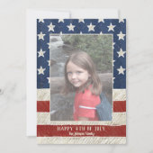 愛国的なクリスマス1枚の写真 アメリカ国旗 縦 シーズンカード (正面)