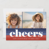 愛国的なクリスマス2写真アメリカ国旗 シーズンカード (正面)