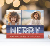 愛国的なクリスマス2写真アメリカ国旗 シーズンポストカード