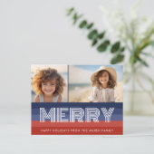 愛国的なクリスマス2写真アメリカ国旗 シーズンポストカード (スタンド正面)