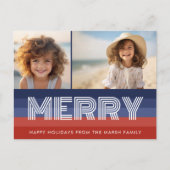 愛国的なクリスマス2写真アメリカ国旗 シーズンポストカード (正面)