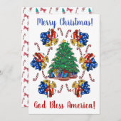 愛国的なクリスマス シーズンカード (正面/裏面)