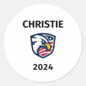 愛国的なクールChris Christie 2024選挙イーグル ラウンドシール (正面)