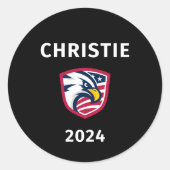 愛国的なクールChris Christie 2024選挙イーグル ラウンドシール (正面)