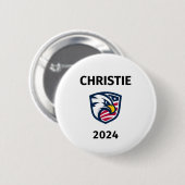 愛国的なクールChris Christie 2024選挙イーグル 缶バッジ (正面&裏面)