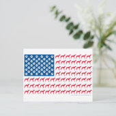 愛国的なグレイハウンド犬 ポストカード (スタンド正面)