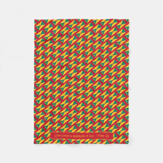 愛国的なグレナダCARRIACOUカスタマイズ可能 フリースブランケット (正面)