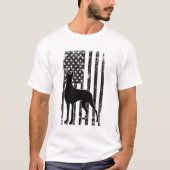 愛国的なグレートデーンアメリカ国旗 Tシャツ (正面)