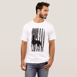 愛国的なグレートデーンアメリカ国旗 Tシャツ