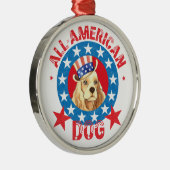 愛国的なコッカー メタルオーナメント (右)