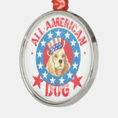 愛国的なコッカー メタルオーナメント (左)