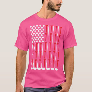 愛国的なゴルフアメリカ国旗のゴルフクラブゴルフボール Tシャツ