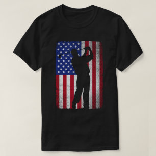 愛国的なゴルフゴルフ7月4日アメリカ国旗 Tシャツ