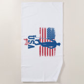 愛国的なゴルフUSA ビーチタオル (正面)