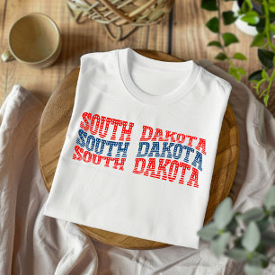 愛国的なサウスダコタレッド&ブルーボホTシャツ Tシャツ