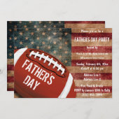 愛国的なサッカーの父の日パーティー 招待状 (正面/裏面)
