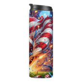 愛国的なサッカー花火スタジアムのバースト タンブラー (回転右)