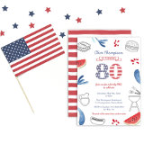 愛国的なサマークックアウト80thバースデーパーティー 招待状