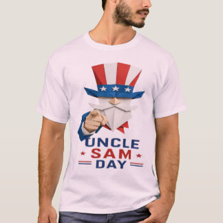 愛国的なサムおじさん ペーパーアート - アメリカ サムおじさんの日 Tシャツ