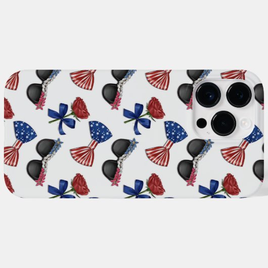 愛国的なサングラスバラがネクタイを結ぶ Case-Mate iPhoneケース (裏面 (横))