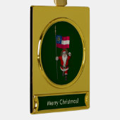 愛国的なサンタクロースがジョージアを訪問 ゴールドプレートバナーオーナメント (右)