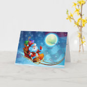 愛国的なサンタ アメリカを神の祝福の下に カード (黄色い花)