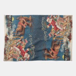 愛国的なサンタ キッチンタオル