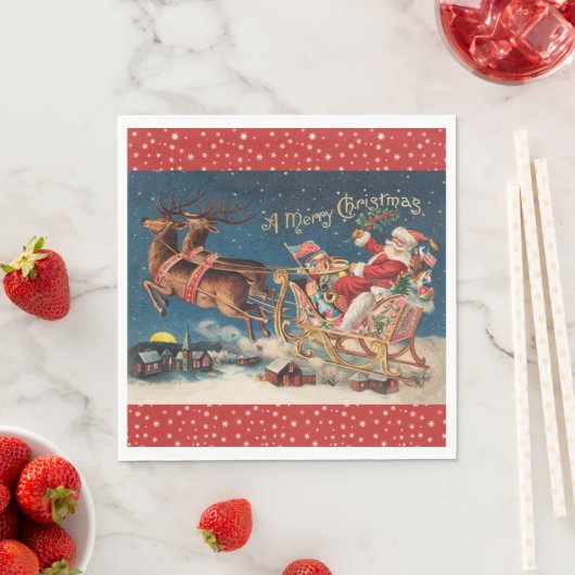 愛国的なサンタ スタンダードランチョンナプキン (インサイチュ)