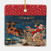 愛国的なサンタ セラミックオーナメント (裏面)