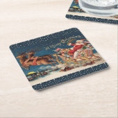 愛国的なサンタ・メリークリスマス・コースター スクエアペーパーコースター (アングル)