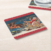 愛国的なサンタ・メリークリスマス・コースター スクエアペーパーコースター (アングル)