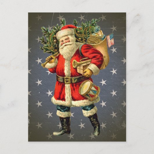 愛国的なサンタ/ヴィンテージはがき シーズンポストカード (正面)