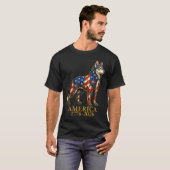 愛国的なシベリアン・ハスキー アメリカ 1776-2026 Tシャツ (正面フル)