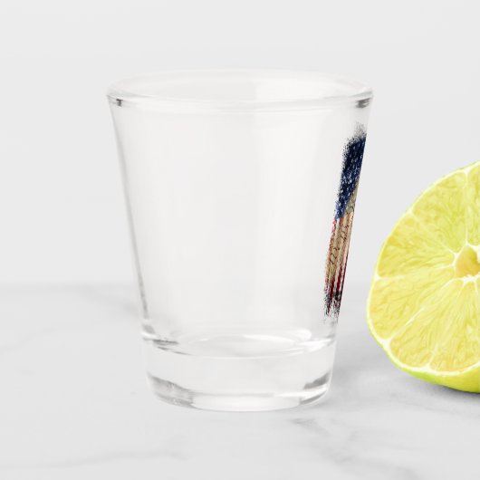 愛国的なショットグラスヴィンテージアメリカ国旗 ショットグラス (左)