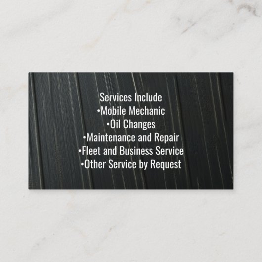 愛国的なシールドアメリカ国旗の車の自動整備士 名刺 (裏面)