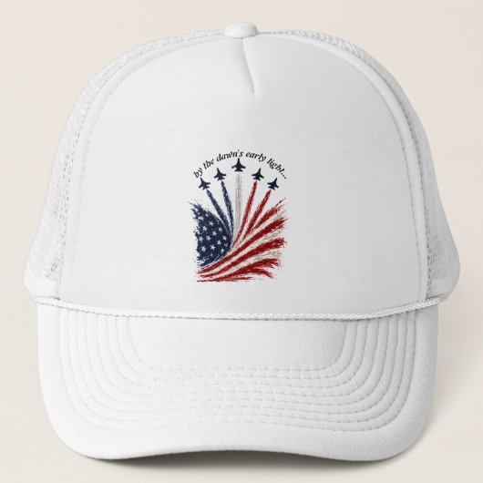 愛国的なジェット編隊 アメリカ国旗アート キャップ (正面)