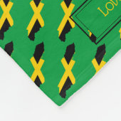 愛国的なジャマイカ国旗のカスタマイズ可能な緑 フリースブランケット (角)