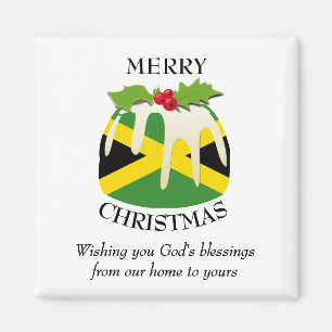 愛国的なジャマイカ国旗のクリスマスプリン マグネット