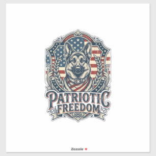 愛国的なジャーマンシェパードベクターグラフィックTシャツ_1 シール