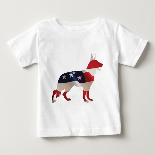 愛国的なジャーマンシェパード ベビーTシャツ (正面)