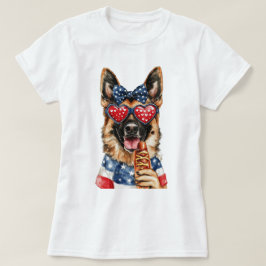愛国的なジャーマンシェパード Tシャツ