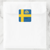 愛国的なスウェーデンとスウェーデン国旗、休日/スポーツ スクエアシール (バッグ)