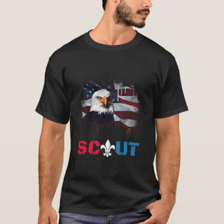 愛国的なスカウトボーイガールスカウティング恋人アメリカ国旗Ea Tシャツ